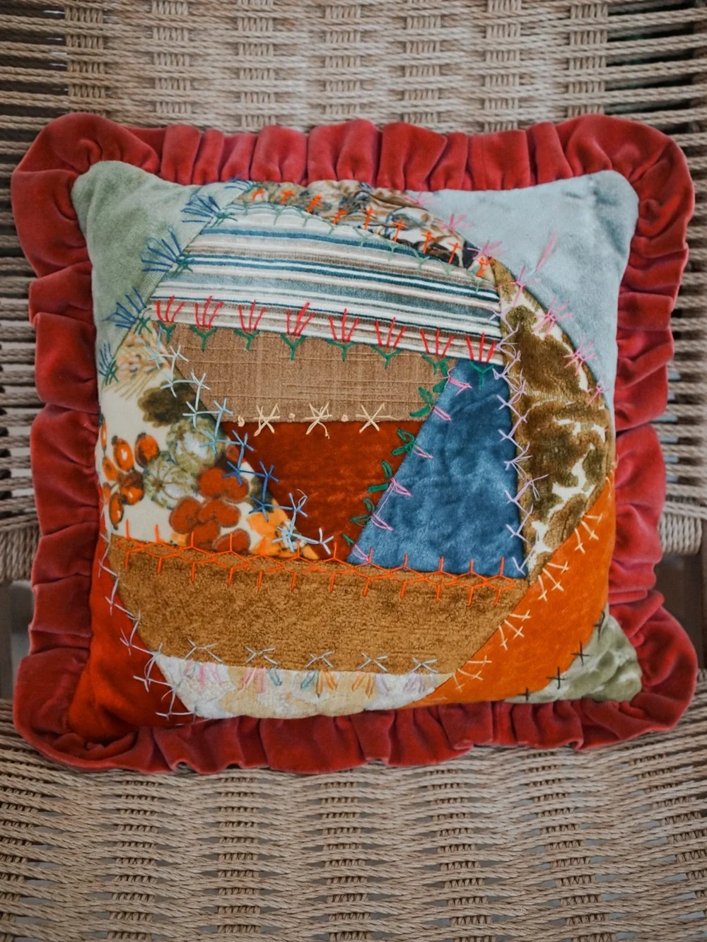 Vintage Handmade Patchwork Pillow
